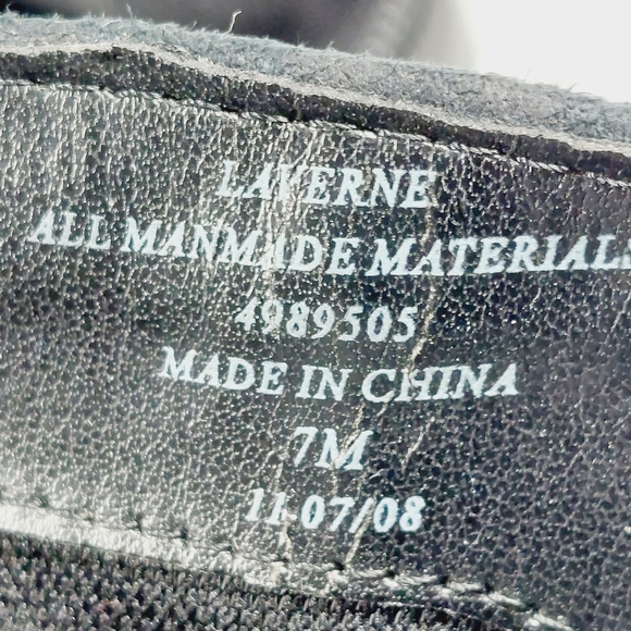 Liz Claiborne Black Leather Side Zipper High Heel Knee High Boots C168 - Picture 13 of 15